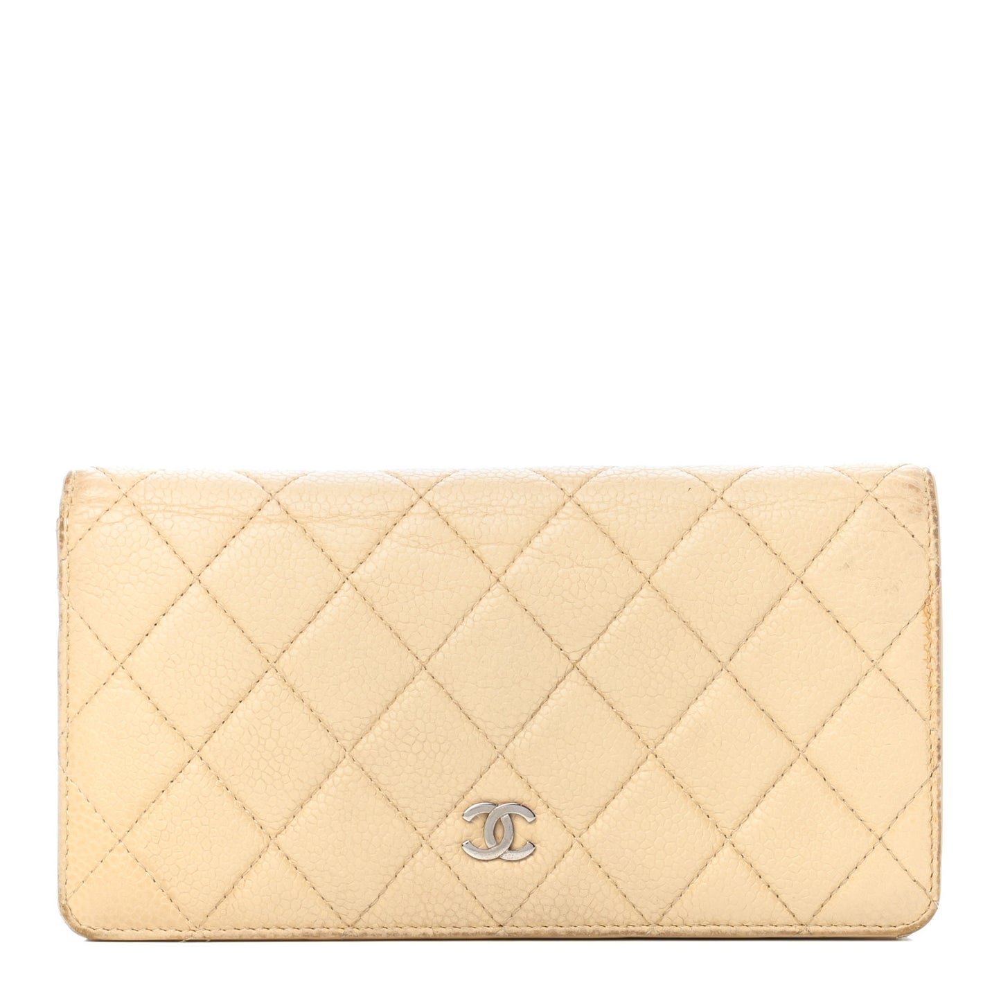 Caviar Quilted Yen Wallet Beige
