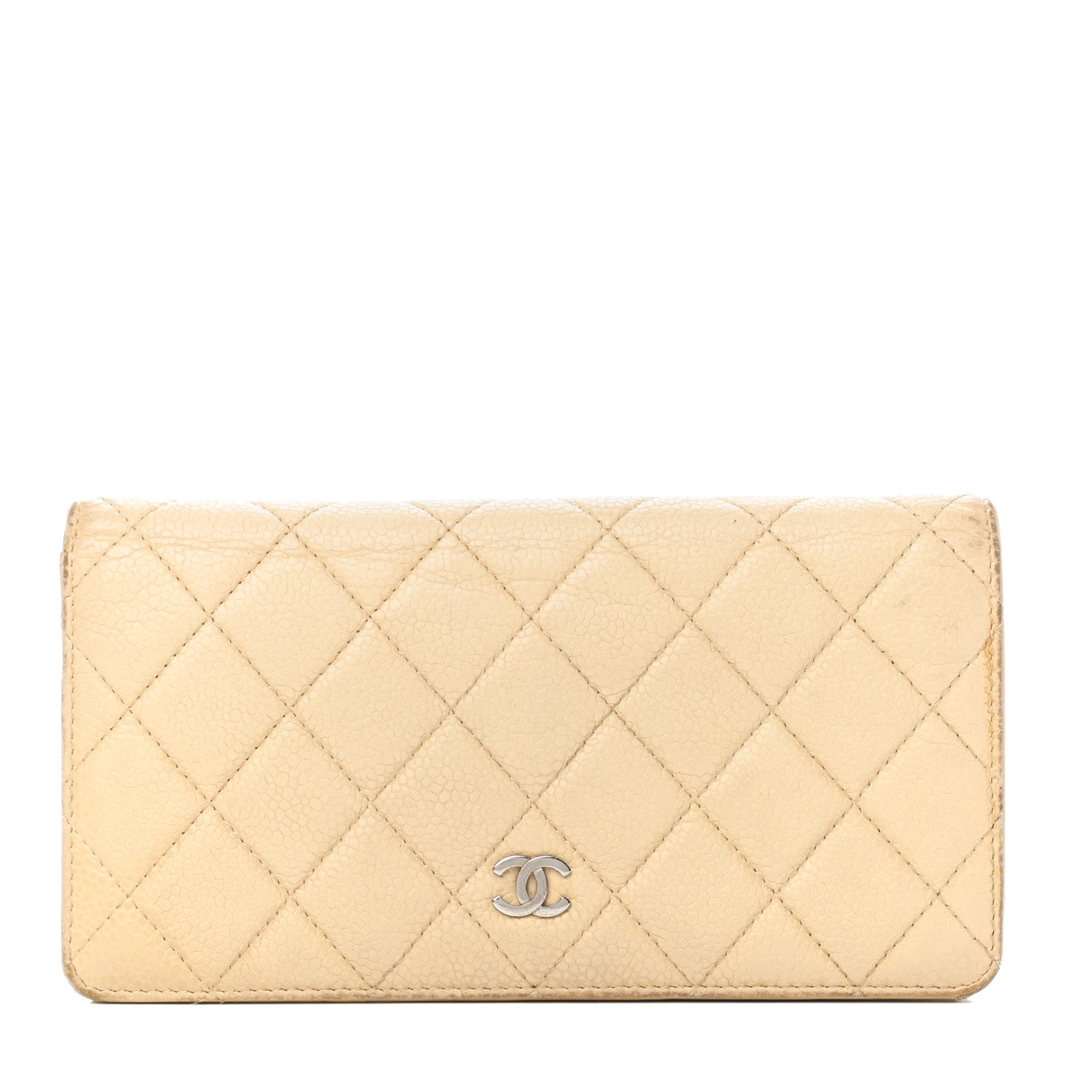 Chanel Caviar Quilted Yen Wallet Beige 1 of 11
