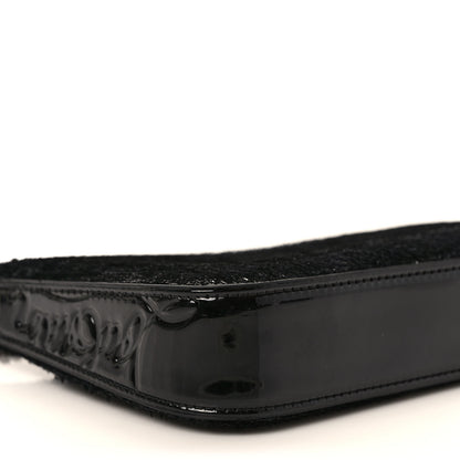 Christian Louboutin Patent Velour Loubila Chain Clutch Black 7 of 8
