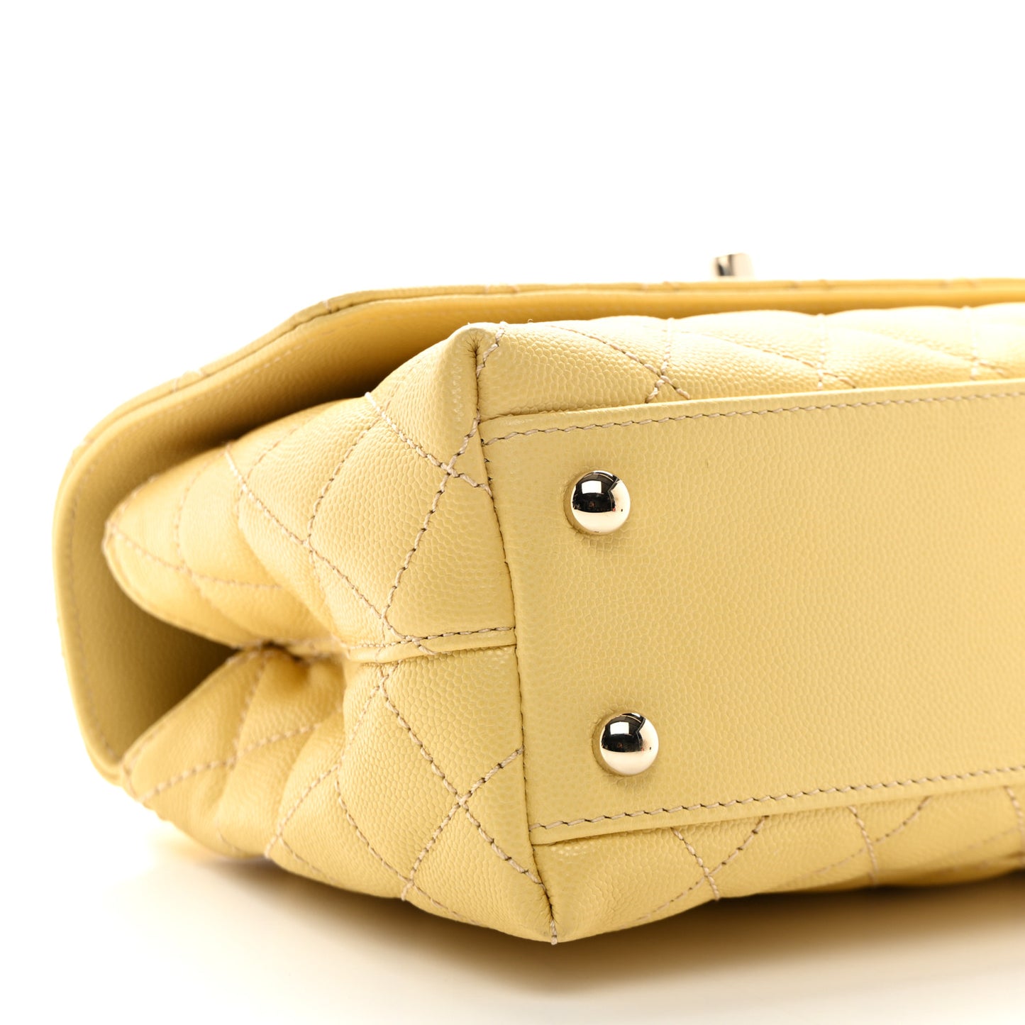 Caviar Quilted Mini Coco Handle Flap Yellow