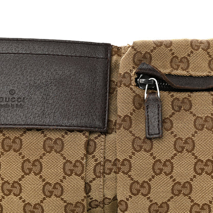 Gucci GG Monogram Web Double Pocket Belt Bag Dark Brown 9 of 13