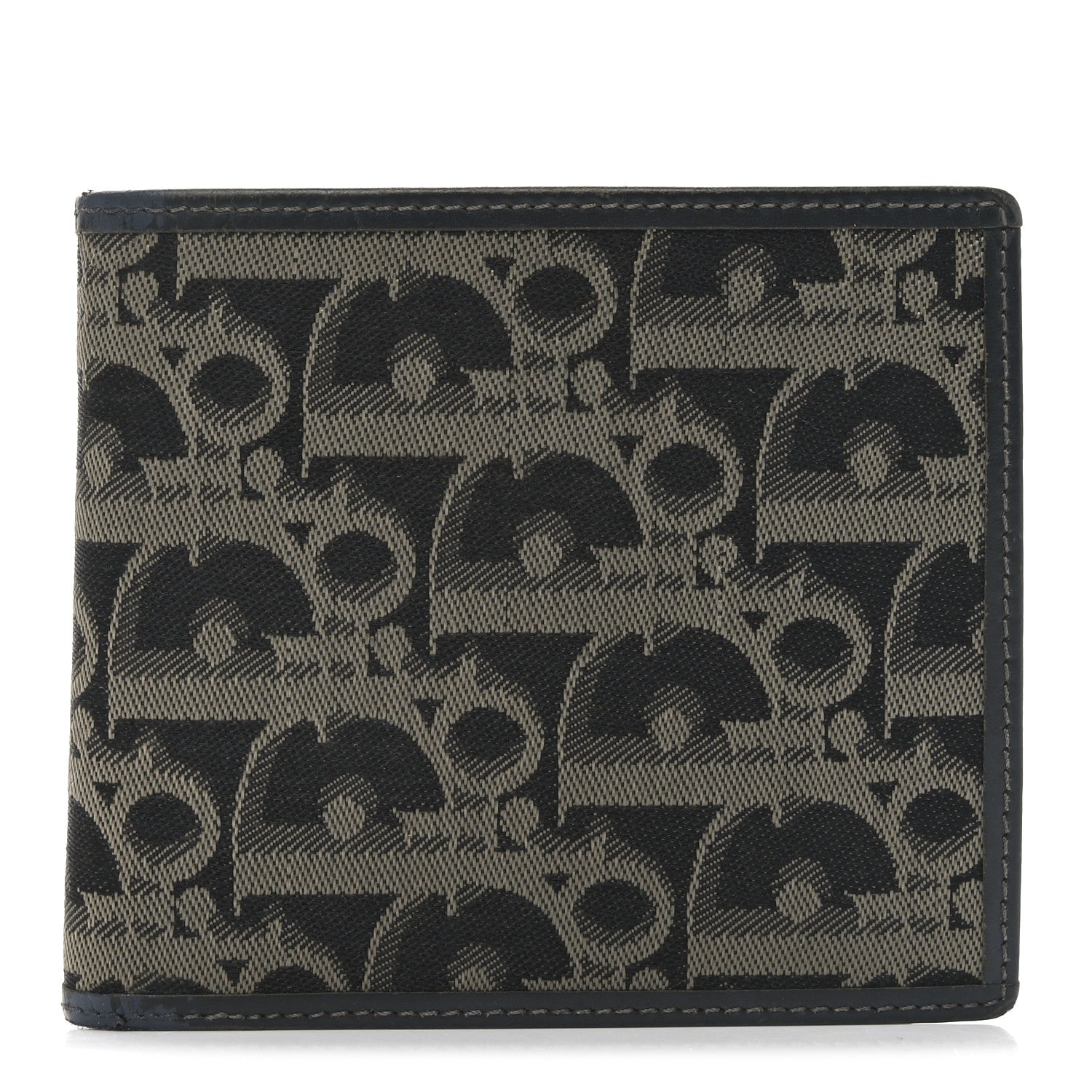 Christian Dior Monogram Compact Wallet Black 1 of 6