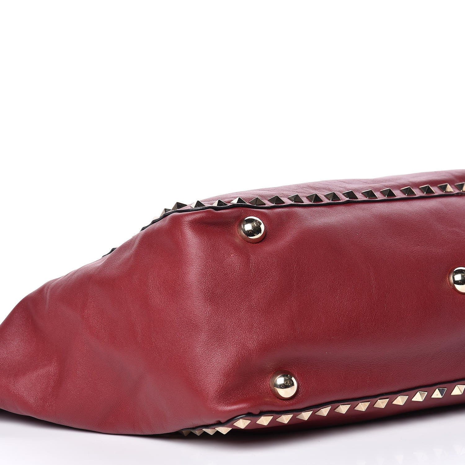 Valentino Garavani Vitello Medium Rockstud Tote Dark Red 5 of 15