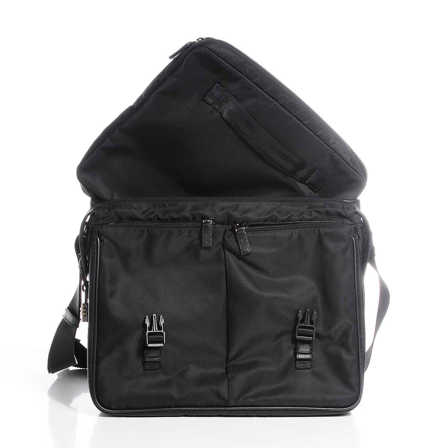 Prada Tessuto Saffiano Messenger Bag Nero Black 6 of 10