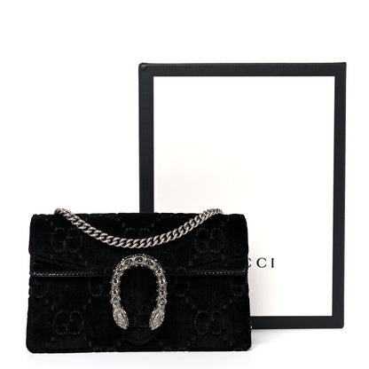 Gucci Velvet GG Monogram Super Mini Dionysus Shoulder Bag Black 22 of 23
