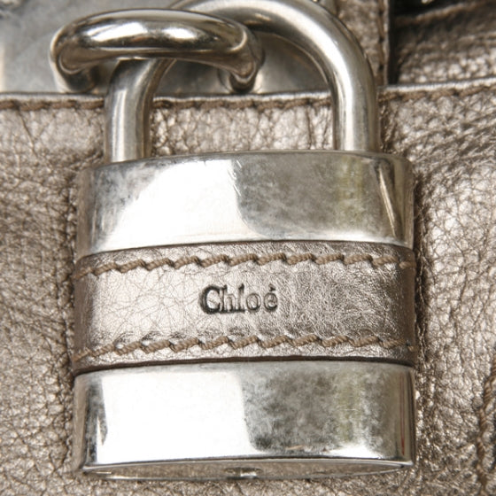 Leather Medium Paddington Satchel Metallic