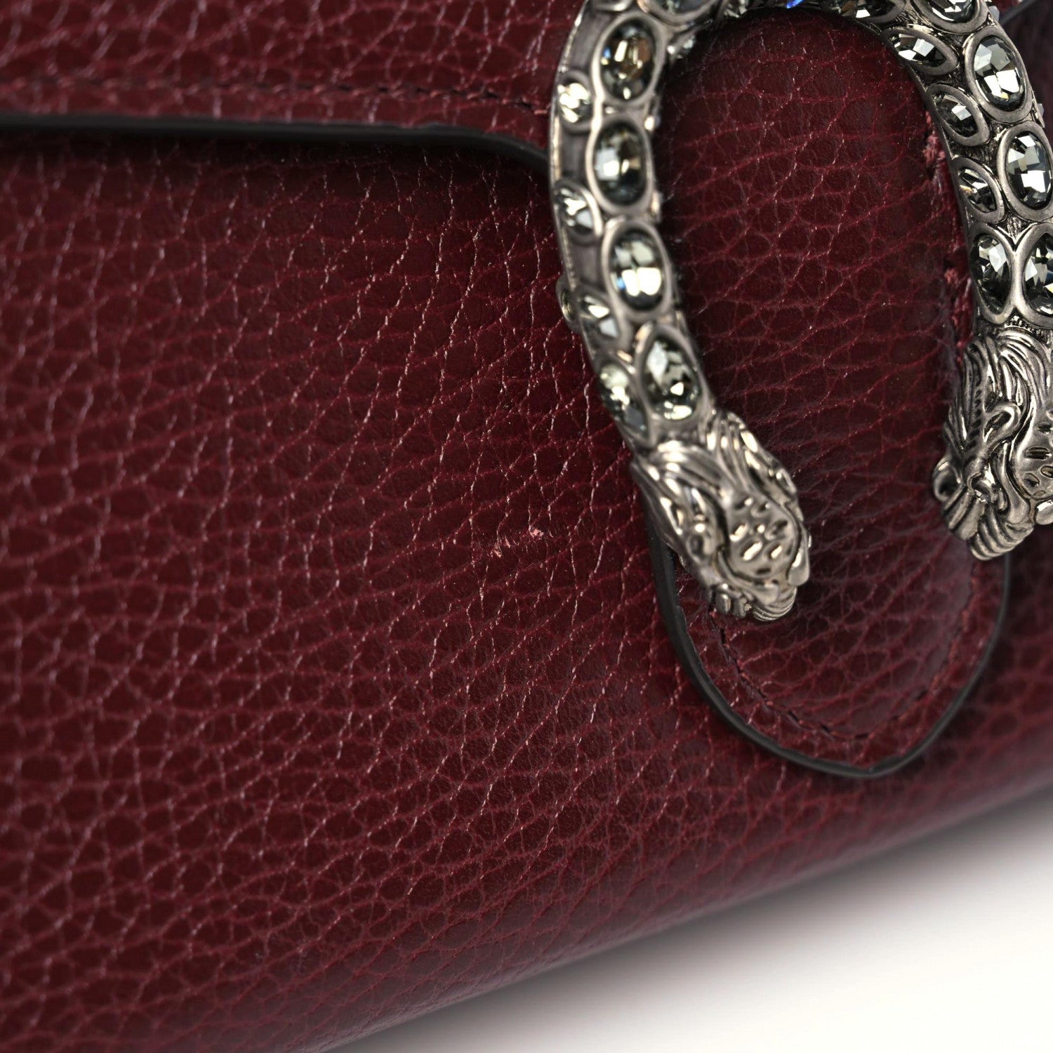 Gucci Dollar Calfskin Crystal Mini Dionysus Chain Wallet Vintage Bordeaux 13 of 14