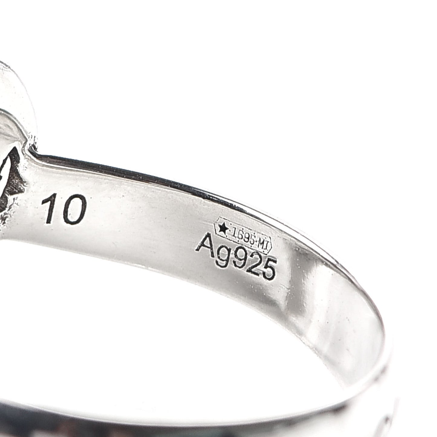 Sterling Silver Blind for Love Heart Band Ring 50 5.25