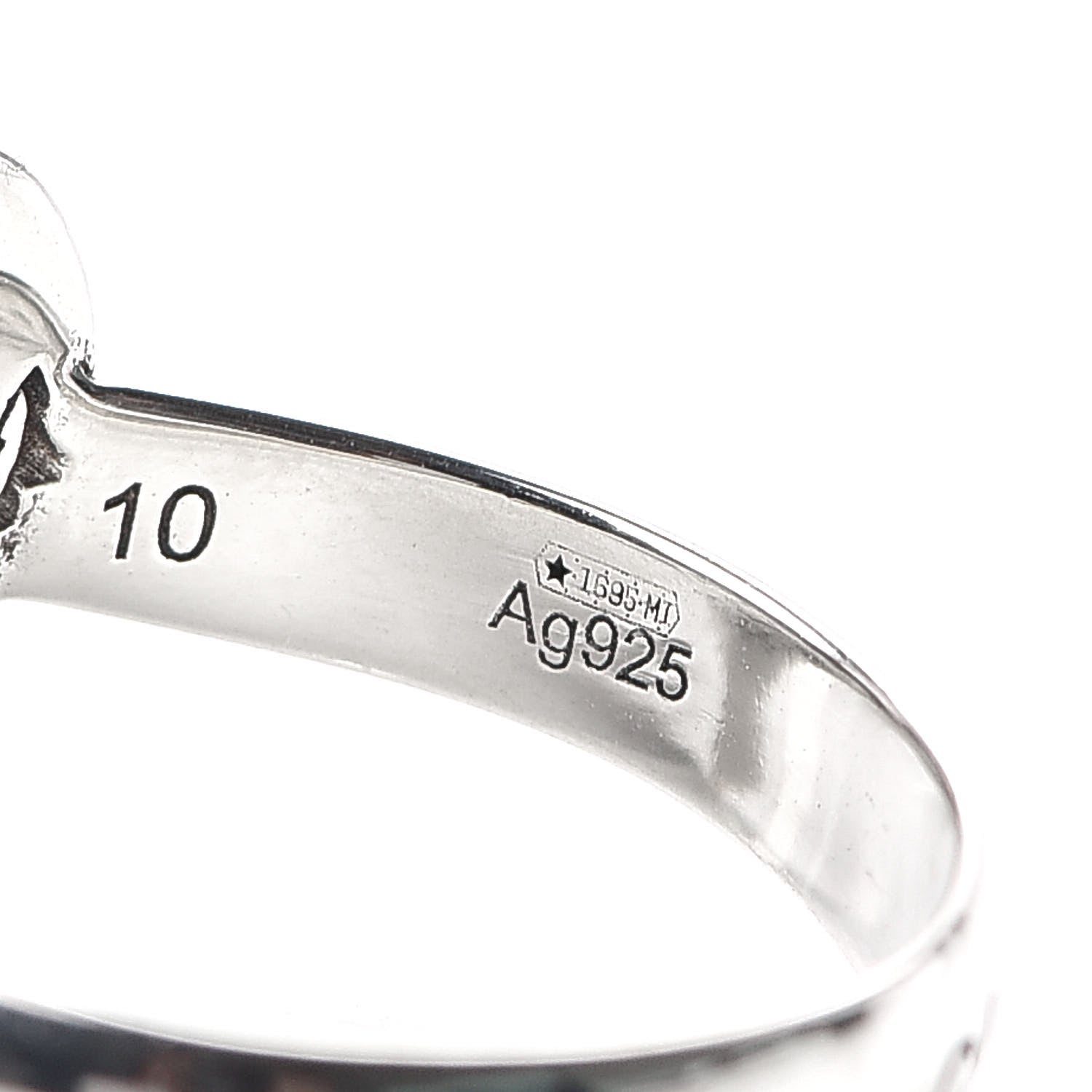 Gucci Sterling Silver Blind for Love Heart Band Ring 50 5.25 4 of 5