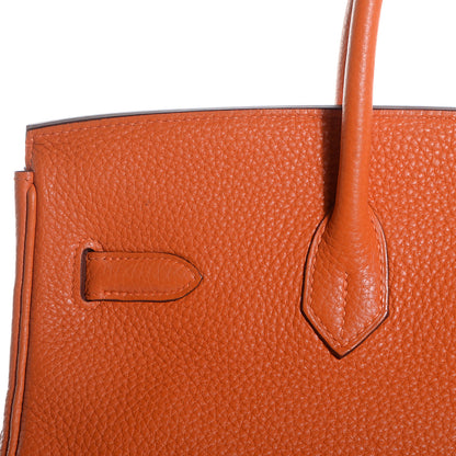 Hermes Taurillon Clemence Birkin 35 Orange 24 of 26