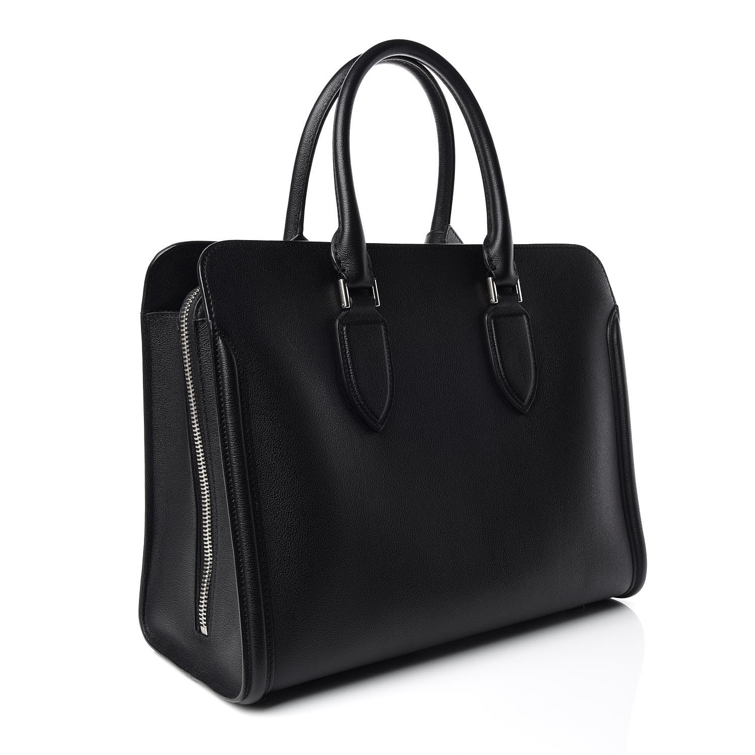 Alexander McQueen Calfskin Heroine Open Tote Black 3 of 14