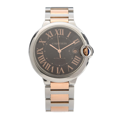 Cartier Stainless Steel 18K Pink Gold 42mm Ballon Bleu De Automatic Watch Brown 1 of 5