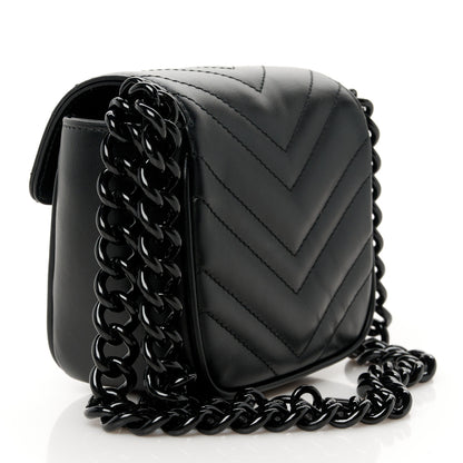 Gucci Calfskin Matelasse Monochrome GG Marmont Chain Mini Belt Bag Black 3 of 11