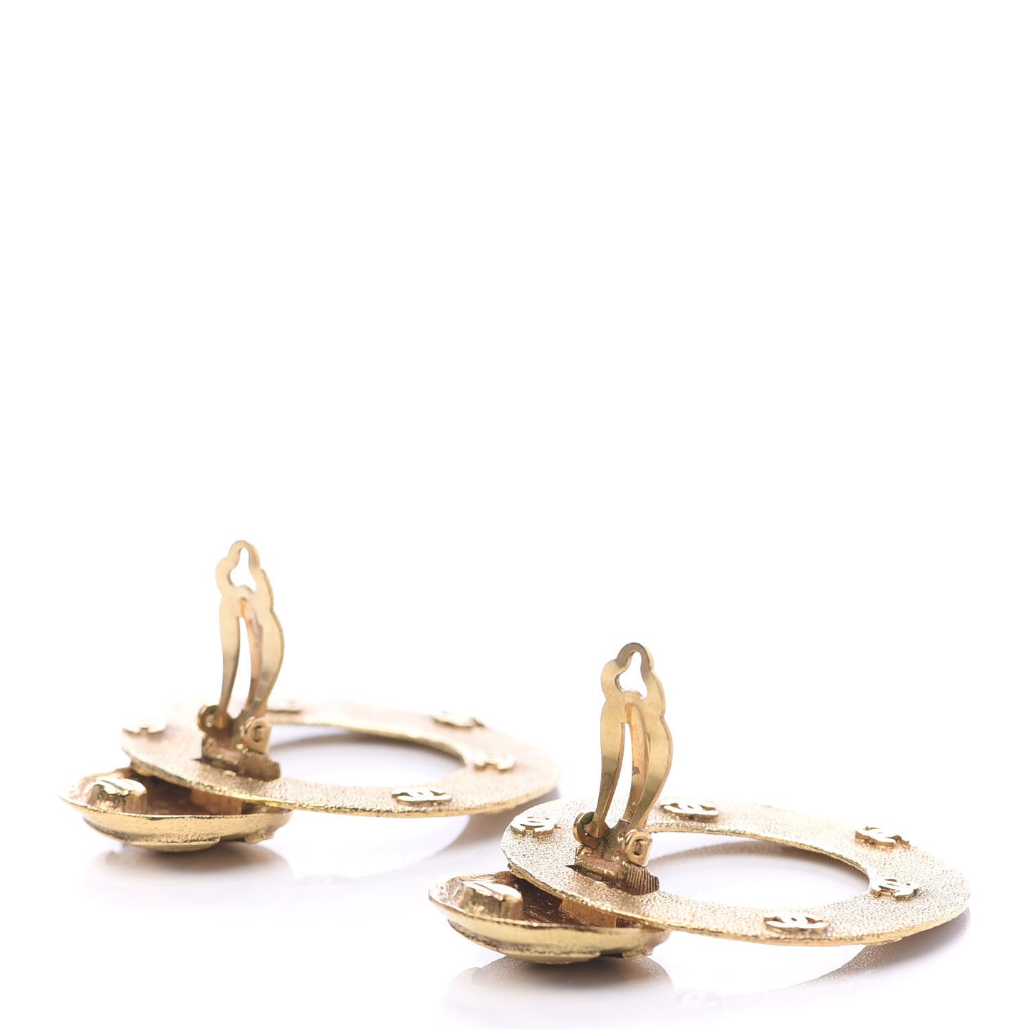 CC Hoop Clip On Earrings Gold