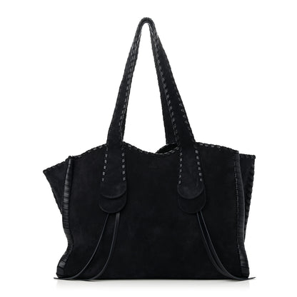 Chloe Suede Calfskin Large Mony Tote Midnight 1 of 9