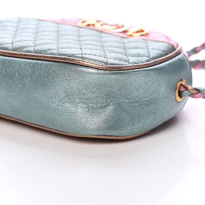 Gucci Laminated Nappa Trapuntata Mini Zumi Dome Shoulder Bag Rosa Lago Rame 9 of 9