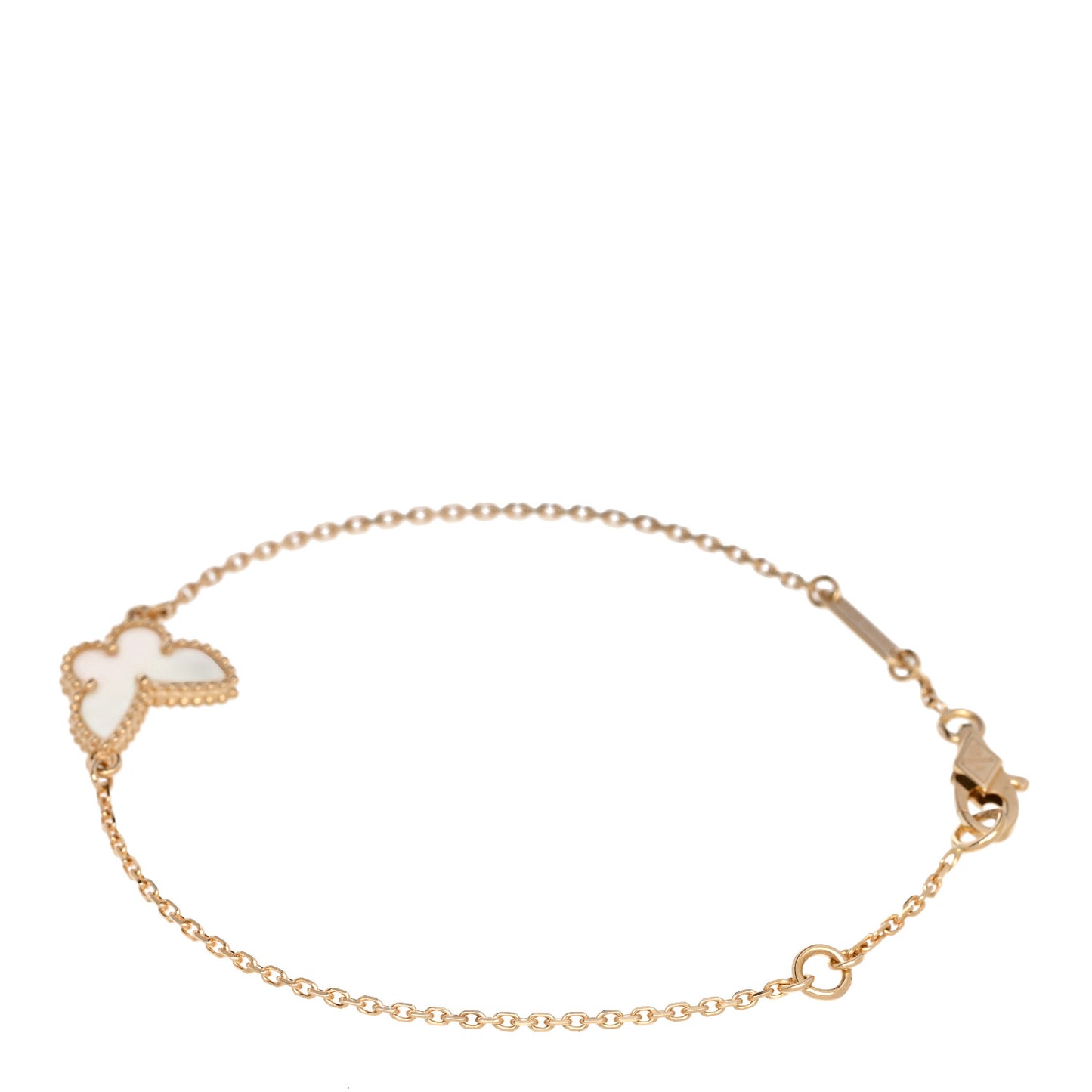 18K Yellow Gold Mother of Pearl Sweet Alhambra Butterfly Bracelet