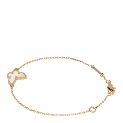 Van Cleef & Arpels 18K Yellow Gold Mother of Pearl Sweet Alhambra Butterfly Bracelet 2 of 5