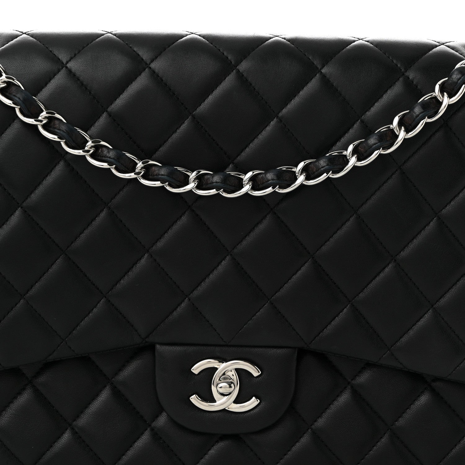 Chanel Lambskin Quilted Maxi Single Flap Black 8 of 11