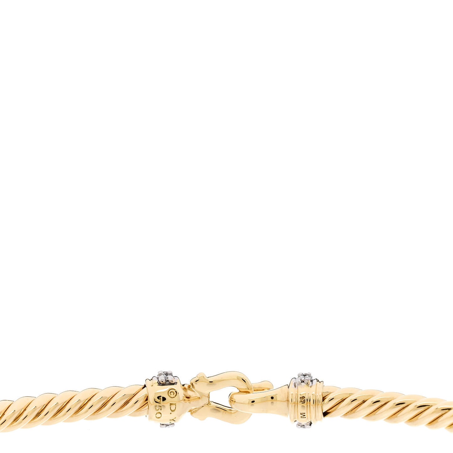 18K Yellow Gold Diamond 2.6mm Cable Collectibles Buckle Bracelet