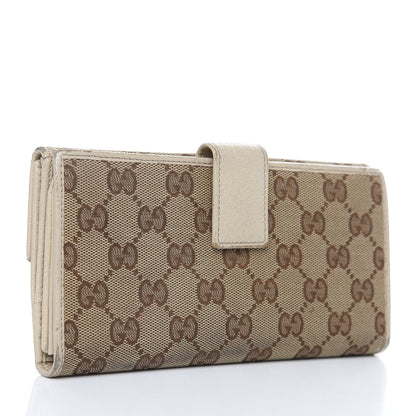 Gucci Monogram Metal Bar Continental Flap Wallet Off White 3 of 17