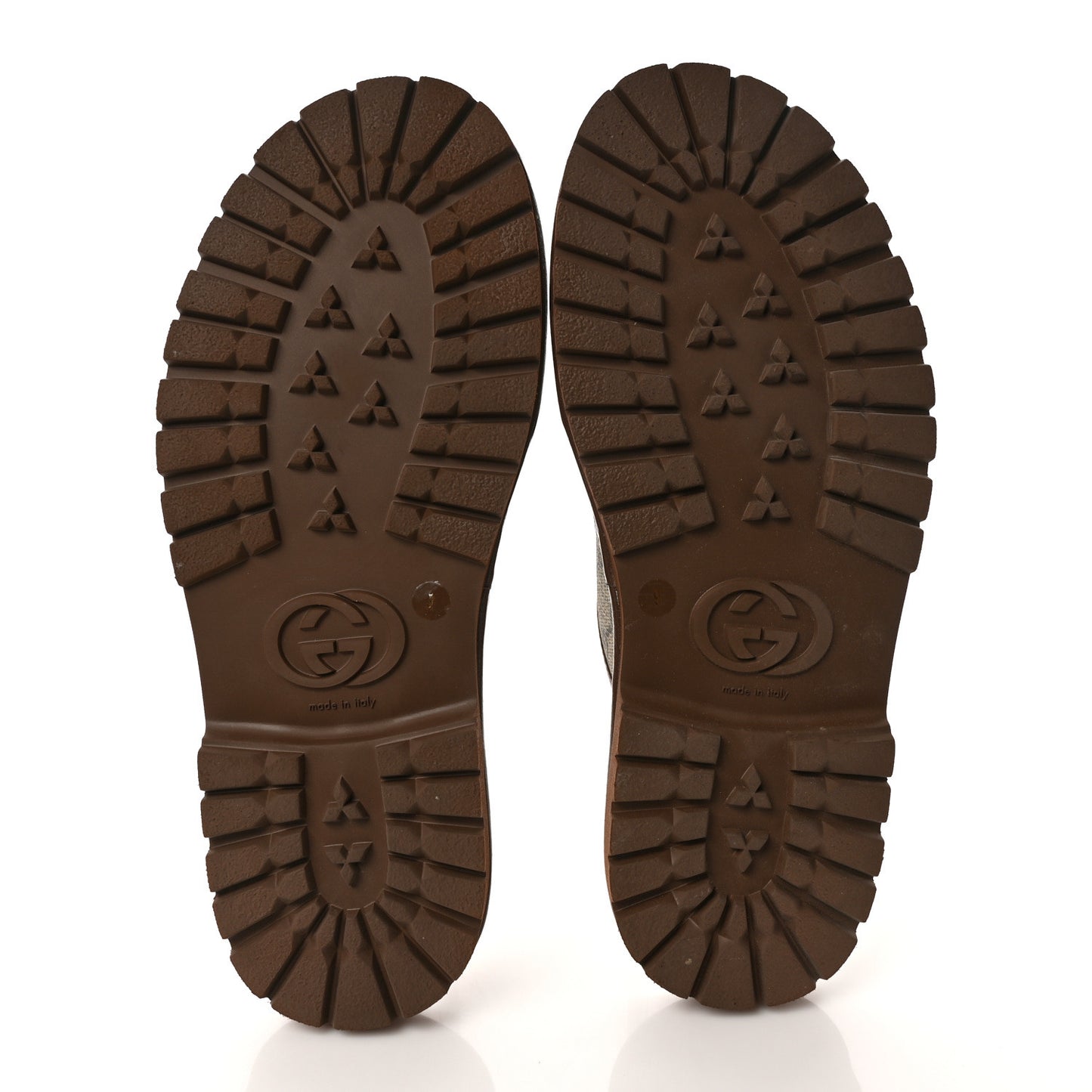 GG Supreme Monogram Granada Kid Mens Lug Sole Slide Sandals 9 Beige New Acero