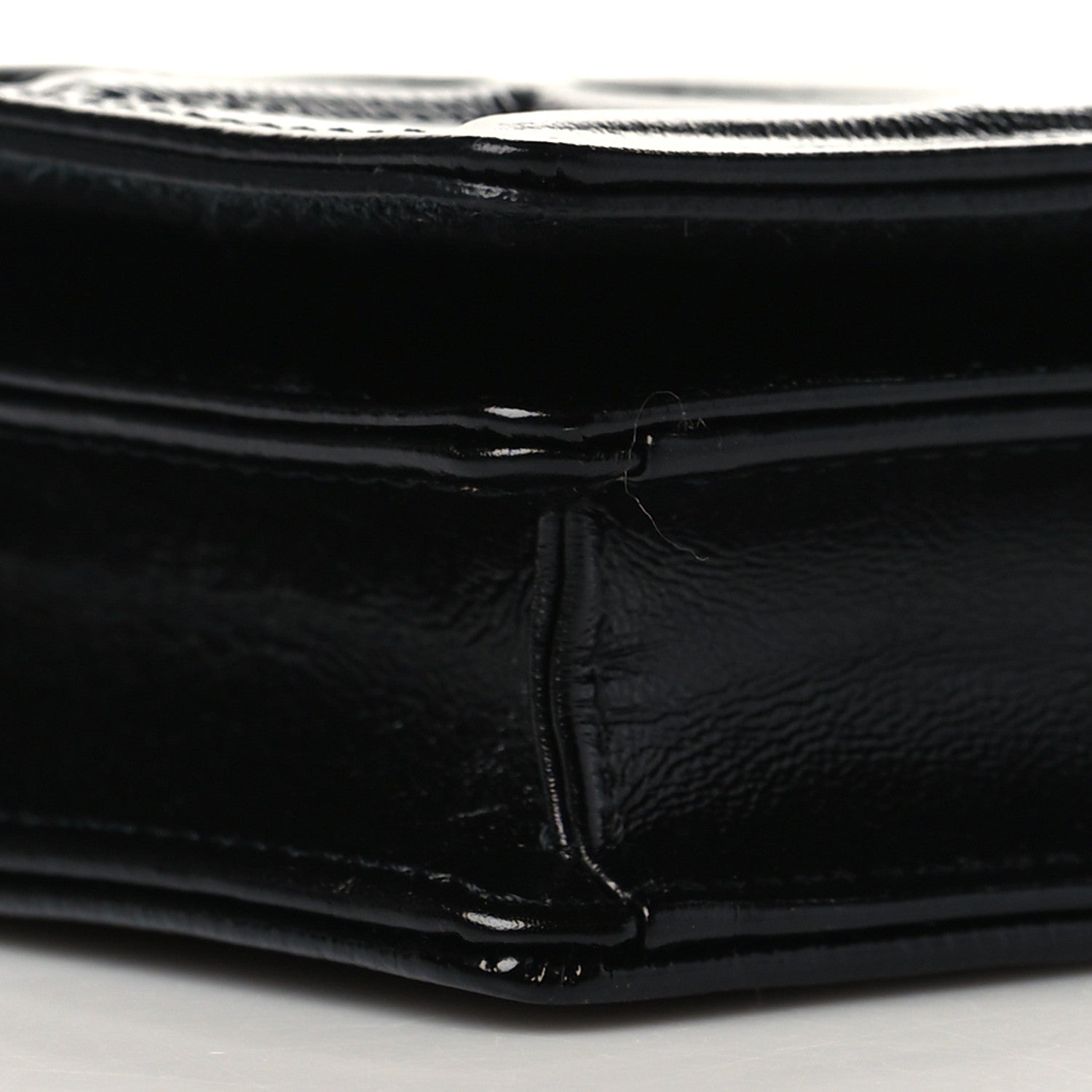 Christian Dior Crinkled Calfskin Diorama Wallet on Chain Pouch Black 8 of 10