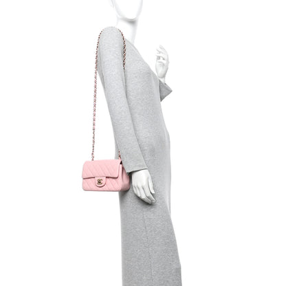 Chanel Lambskin Quilted Mini Rectangular Flap Light Pink 2 of 11