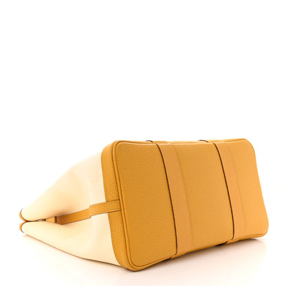 Hermes Toile Militaire Vache Country Garden Party 36 MM Tote Jaune Ambre 4 of 11