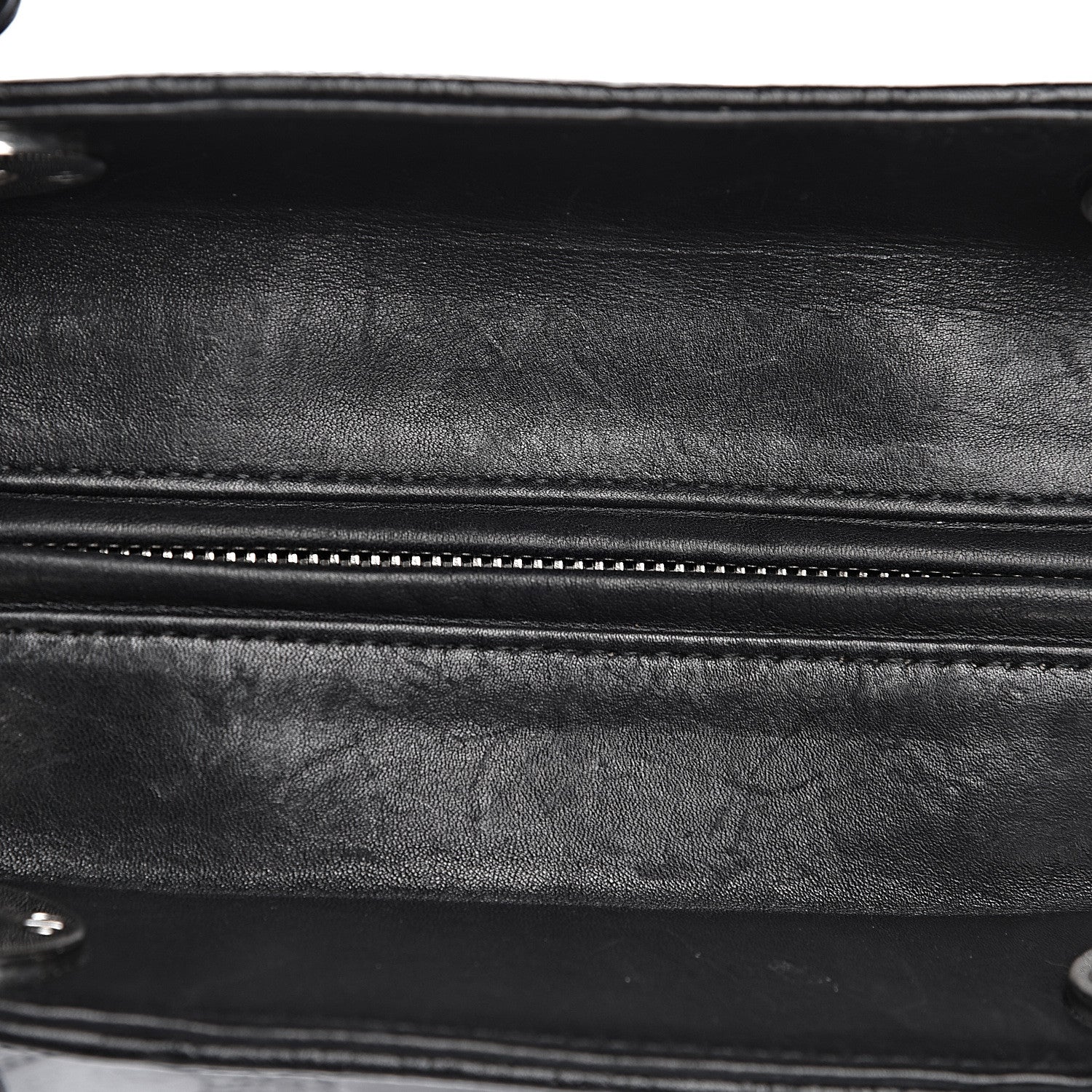 Christian Dior Lambskin Embossed Cannage Large Lady Dior Black 11 of 15