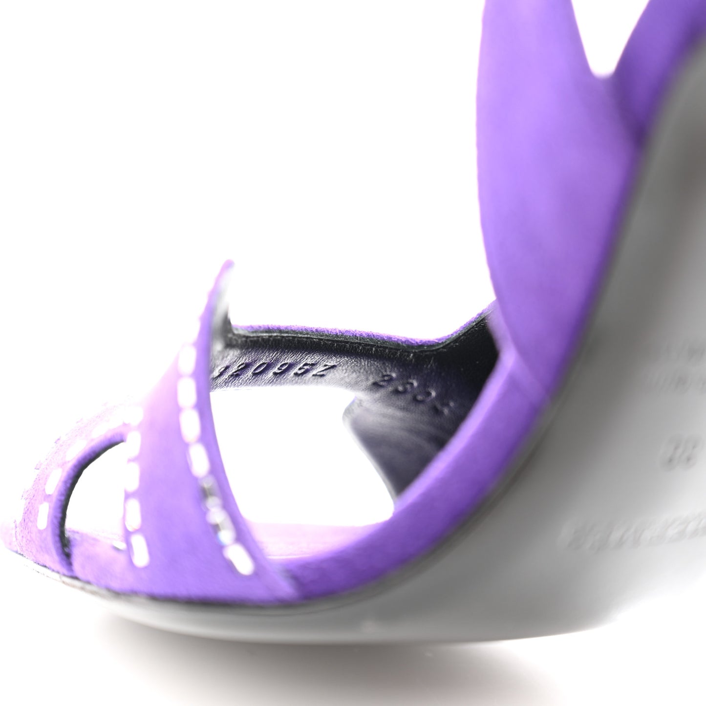 Suede Goatskin Crystal Heden 80 Sandals 38 Violet Majorette