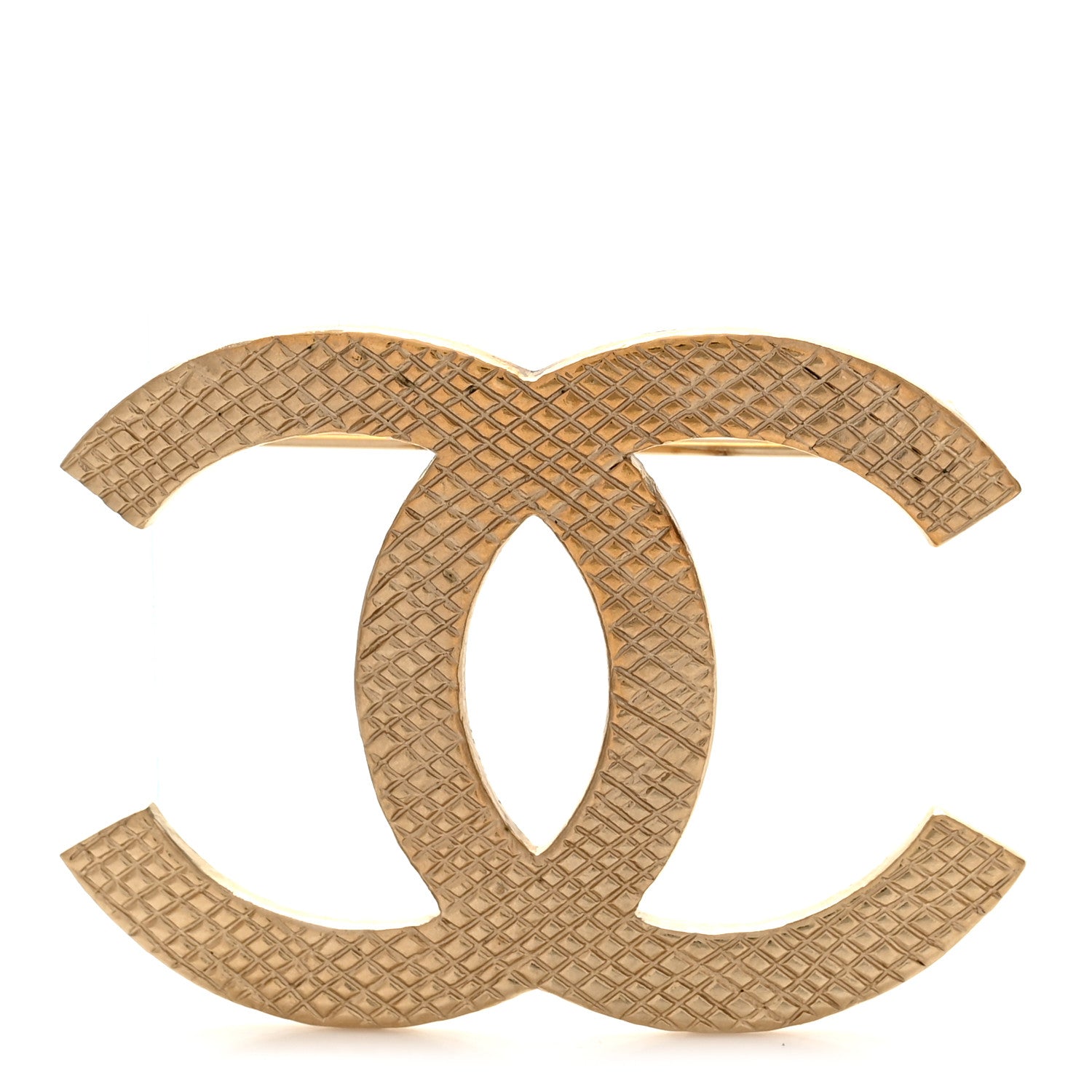 Chanel Quilted CC Brooch Light Gold 1 of 6