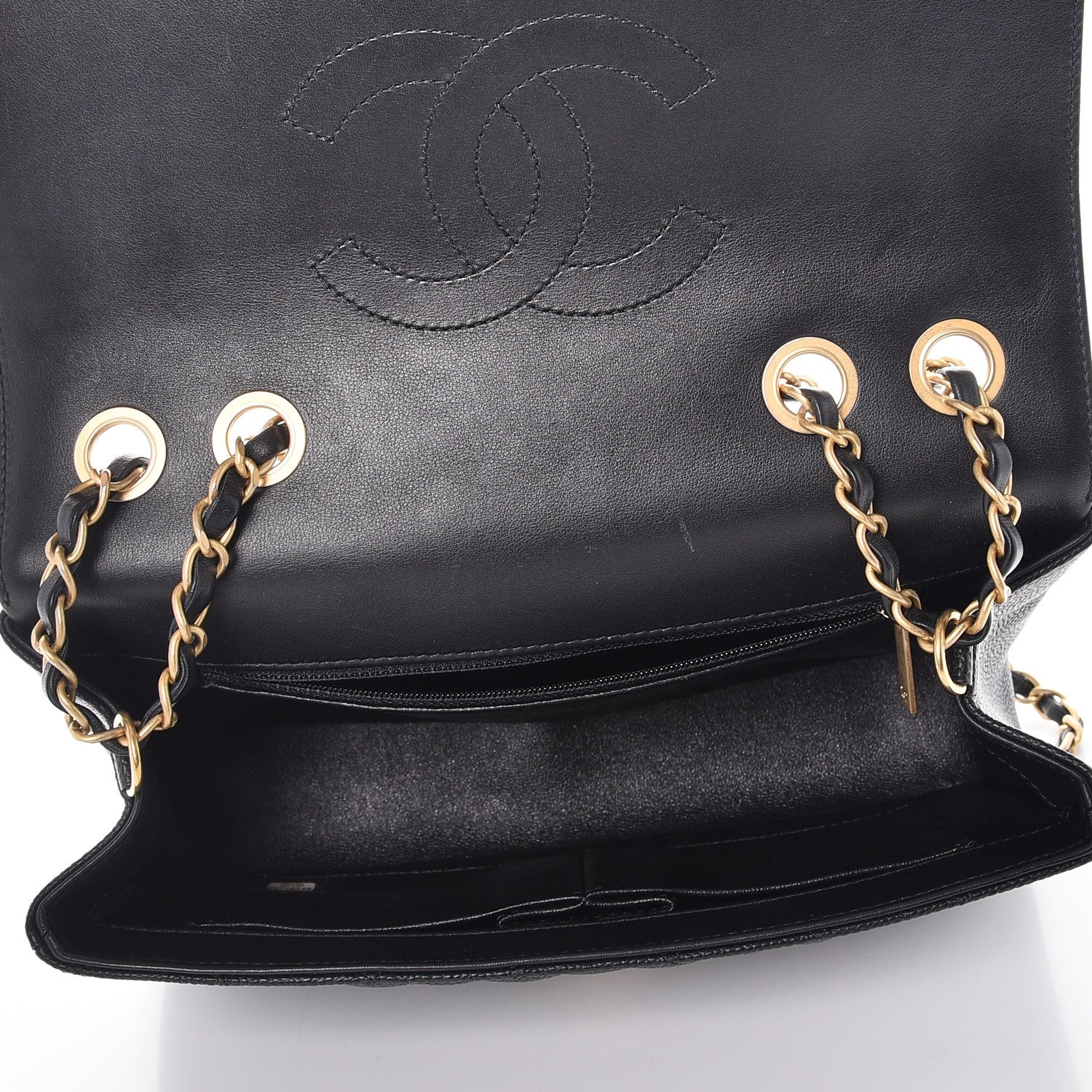 Chanel Caviar Quilted Medium CC Filigree Flap Black 6 of 9