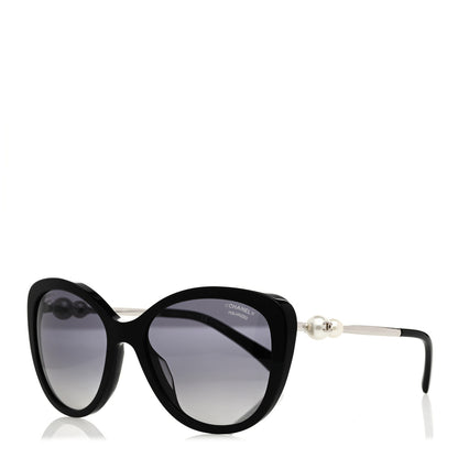 Chanel Acetate Polarized Butterfly Winter Pearl Sunglasses 5339-H Black 1 of 8