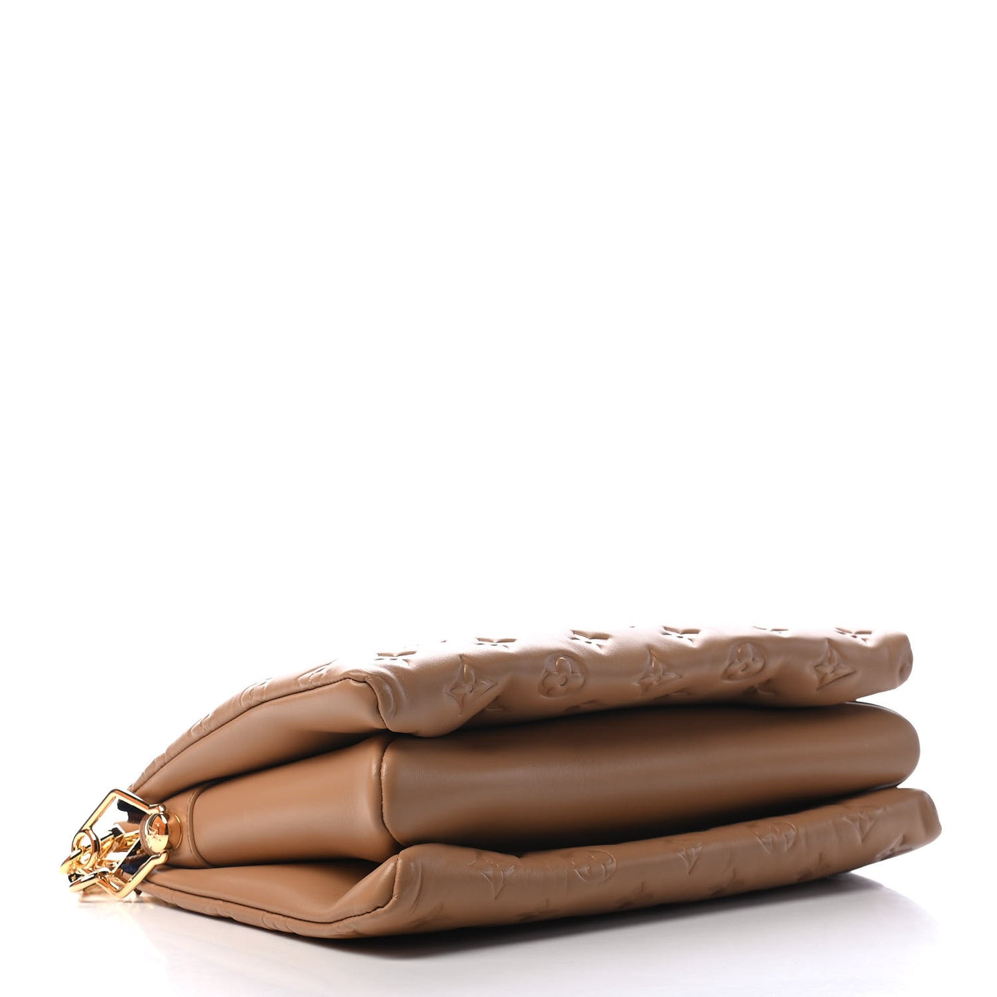 Lambskin Embossed Monogram Coussin PM Camel