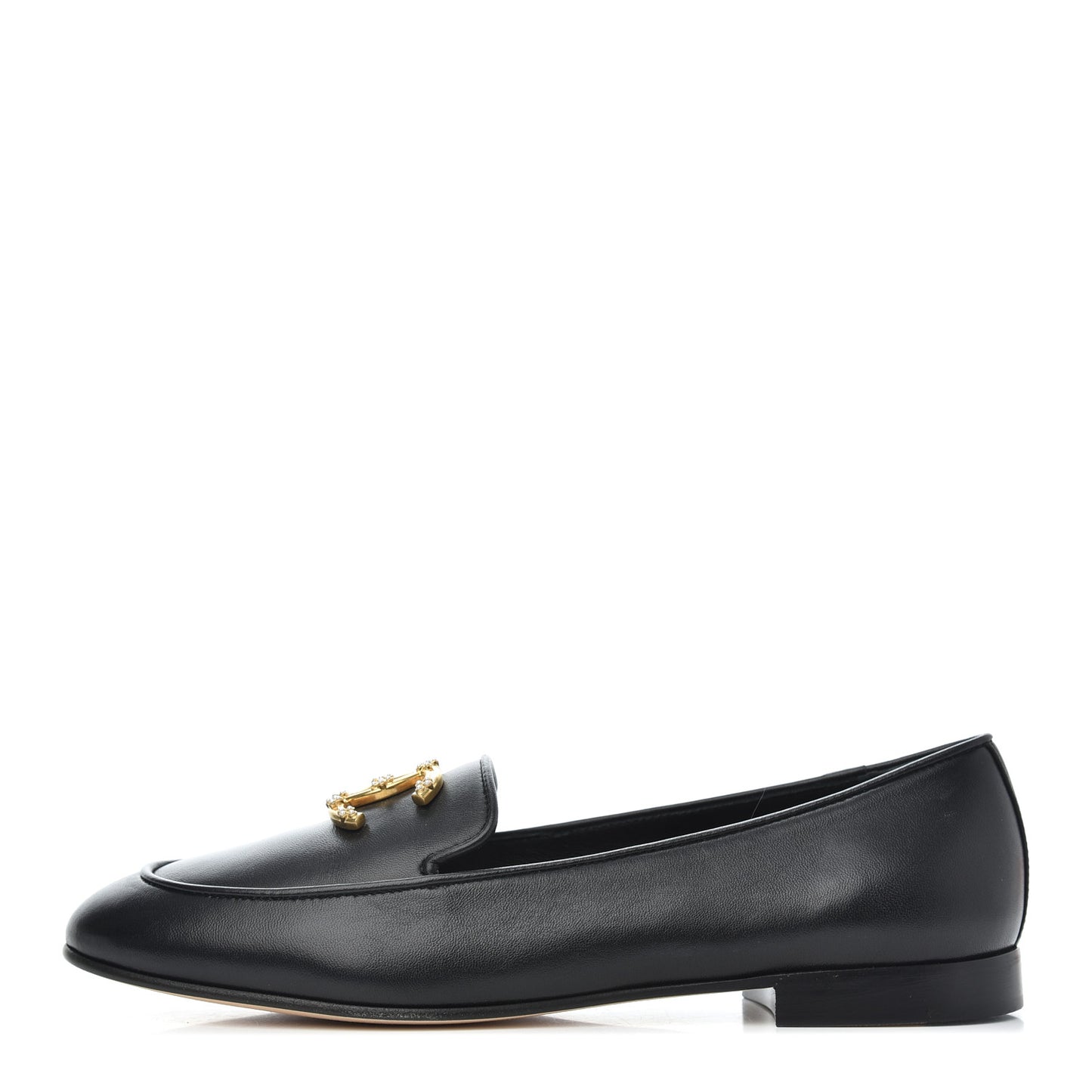 Lambskin Pearl CC Loafers 37 Black