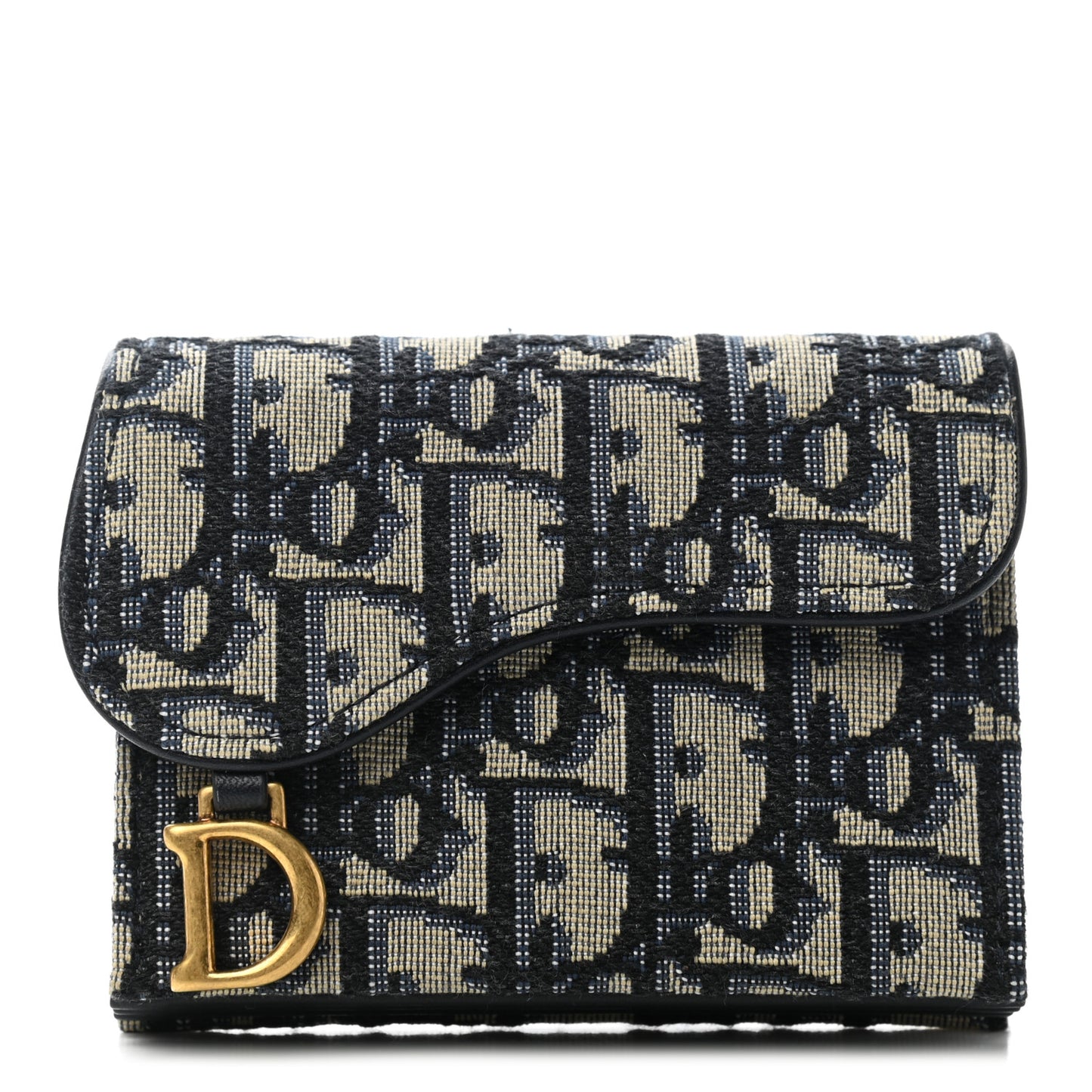 Oblique Saddle Card Holder Blue