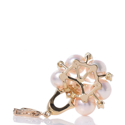 Mikimoto 18K Yellow Gold Diamond Akoya Pearl 6.5-7mm Enhancer Pendant 3 of 5