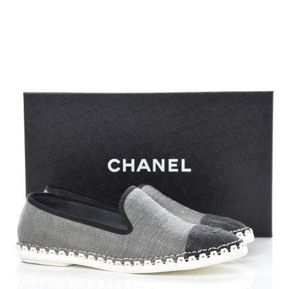 Chanel Fabric Mocassin Loafer 38 Blue Navy 10 of 10