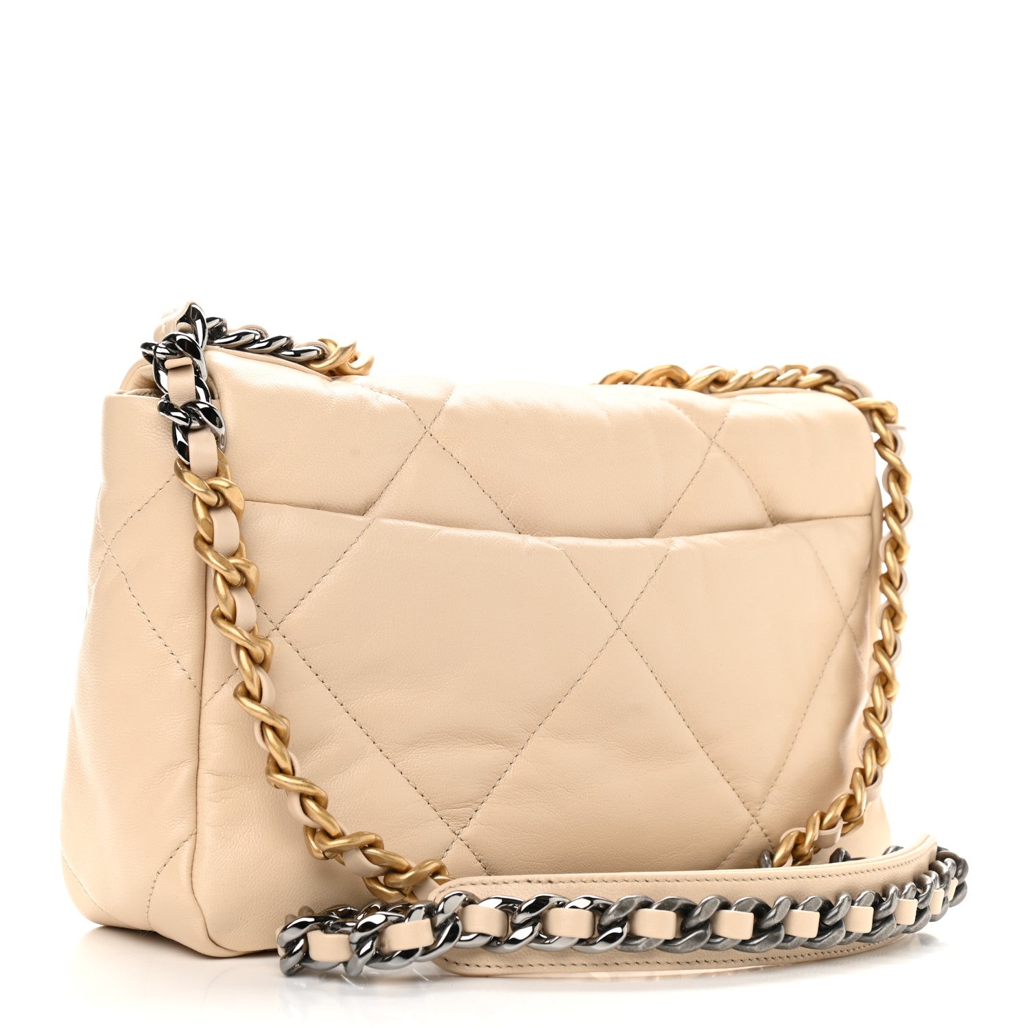 Chanel Lambskin Quilted Medium Chanel 19 Flap Beige 3 of 9