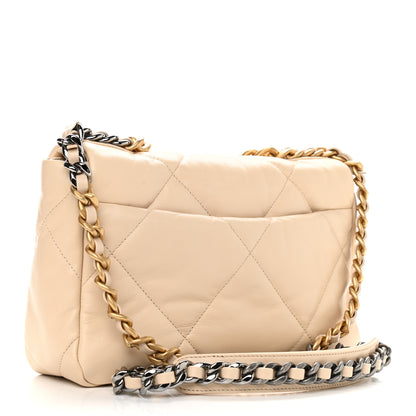 Chanel Lambskin Quilted Medium Chanel 19 Flap Beige 3 of 9