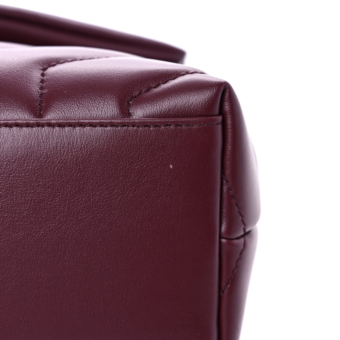 Calfskin Y Quilted Monogram Small Loulou Chain Satchel Dark Legion Red