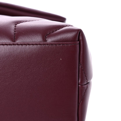 Saint Laurent Calfskin Y Quilted Monogram Small Loulou Chain Satchel Dark Legion Red 11 of 11