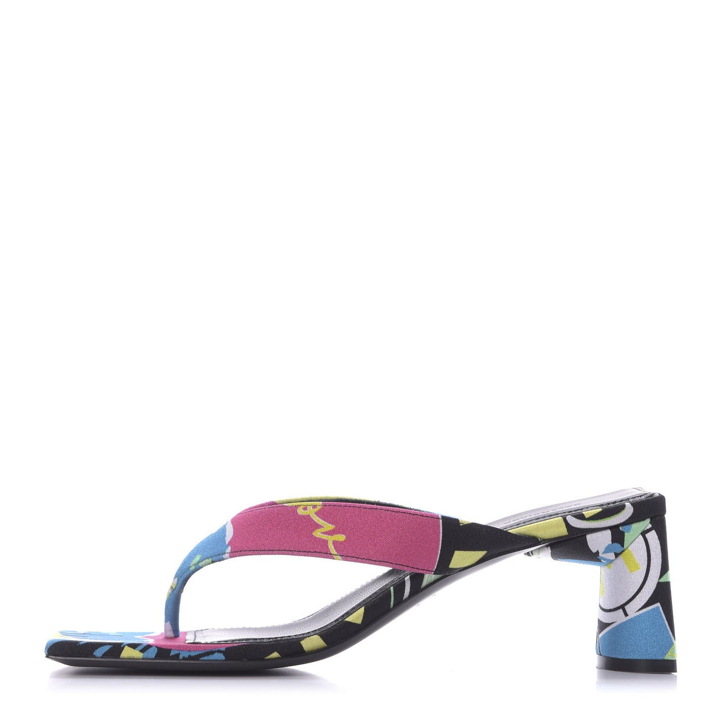 Spandex Double Square Flat 60mm Sandals 37 Multicolor