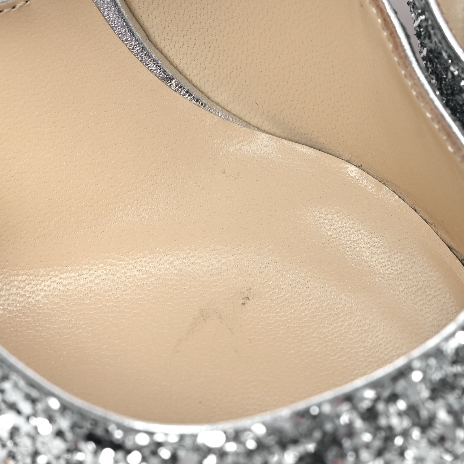 Jimmy Choo Coarse Glitter Fabric Cherisi 85 Pumps 39 Silver 8 of 9