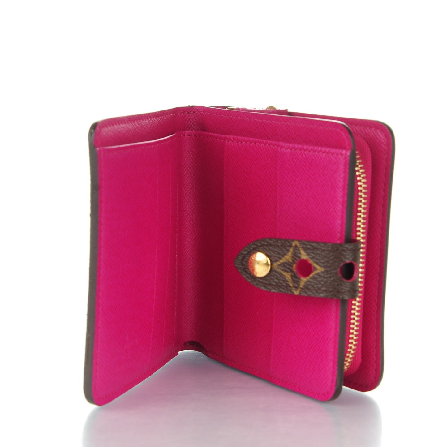 Monogram Perforated Compact Zipped Wallet Fuchsia