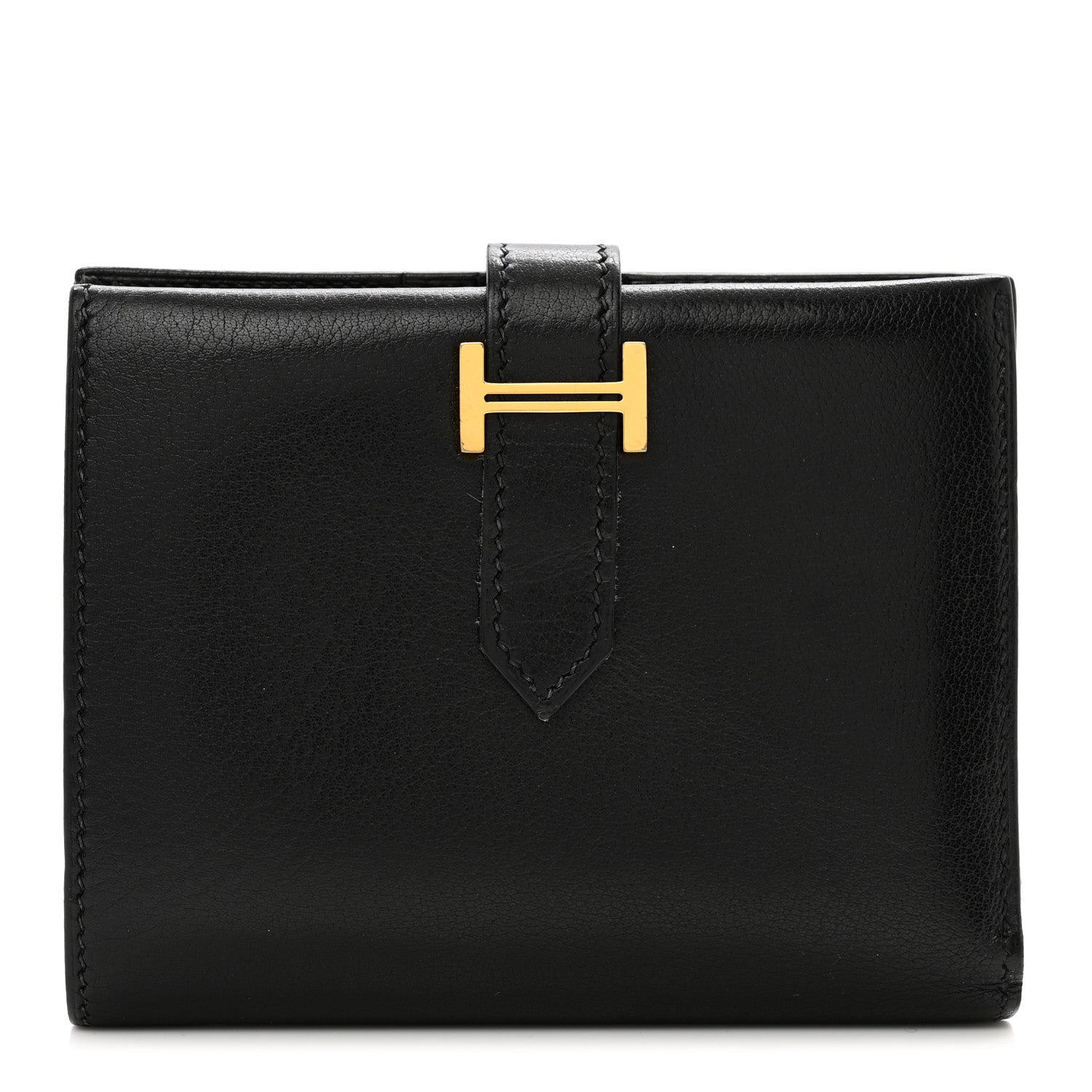 Hermes Evergrain Bearn Compact Wallet Black 1 of 9