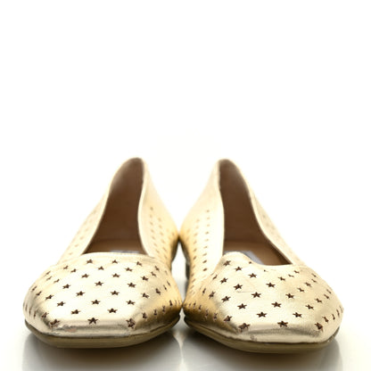 Jimmy Choo Metallic Nappa Perforated Star Modell Flats 37 Champagne 2 of 15