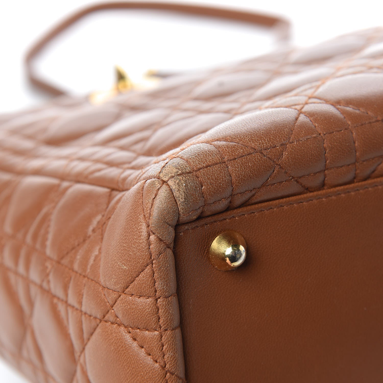 Christian Dior Lambskin Cannage Large Lady Dior Tan 25 of 33