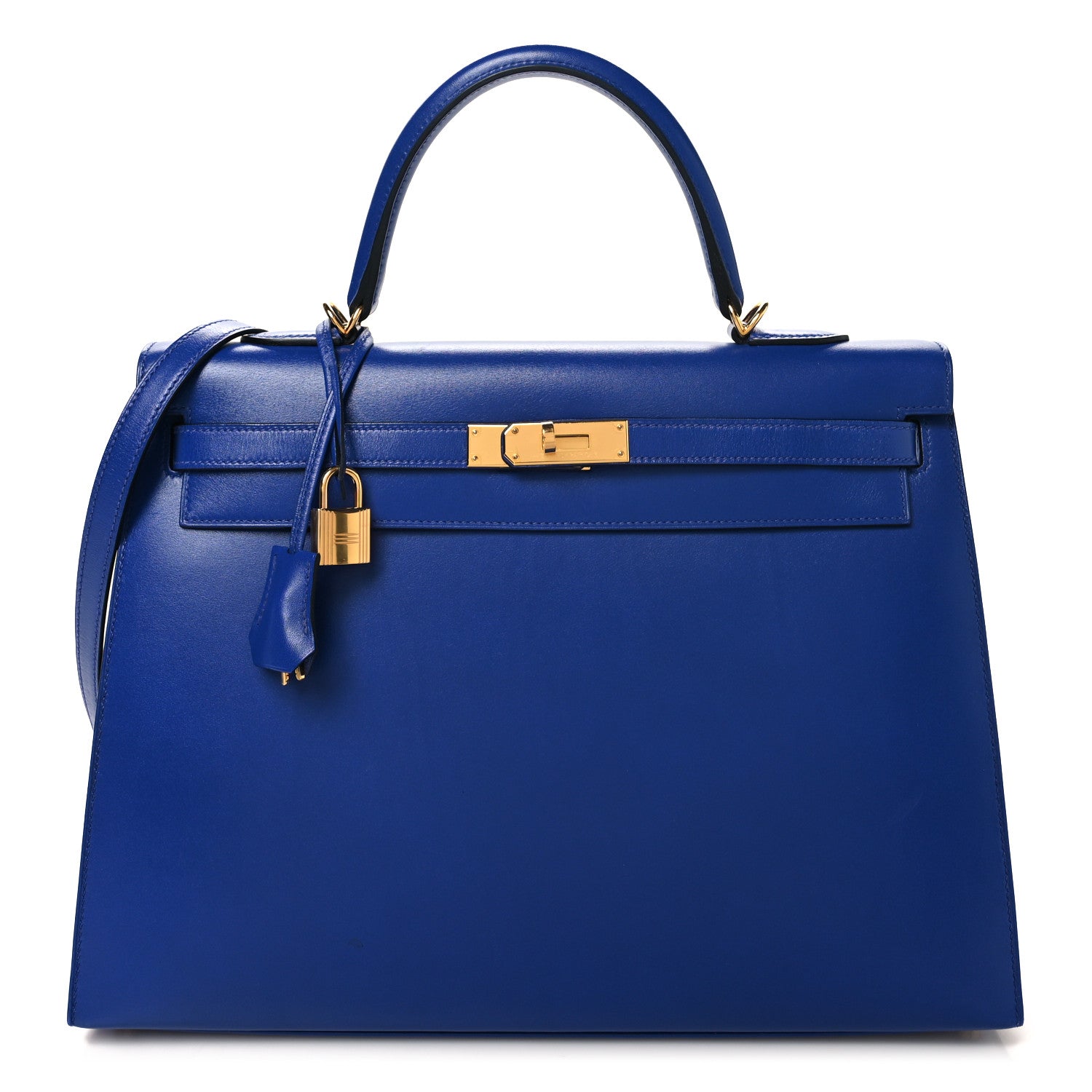 Hermes Tadelakt Kelly Sellier 35 Bleu Electrique 1 of 12